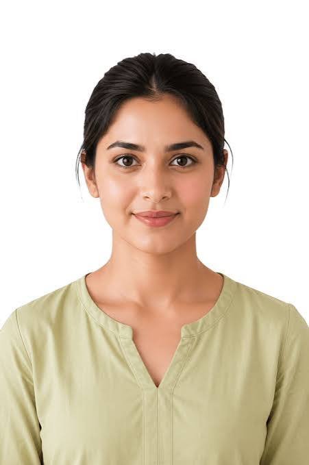 Example AI passport photo on white background